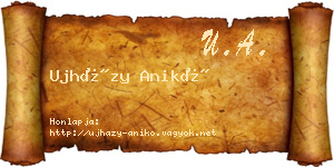 Ujházy Anikó névjegykártya